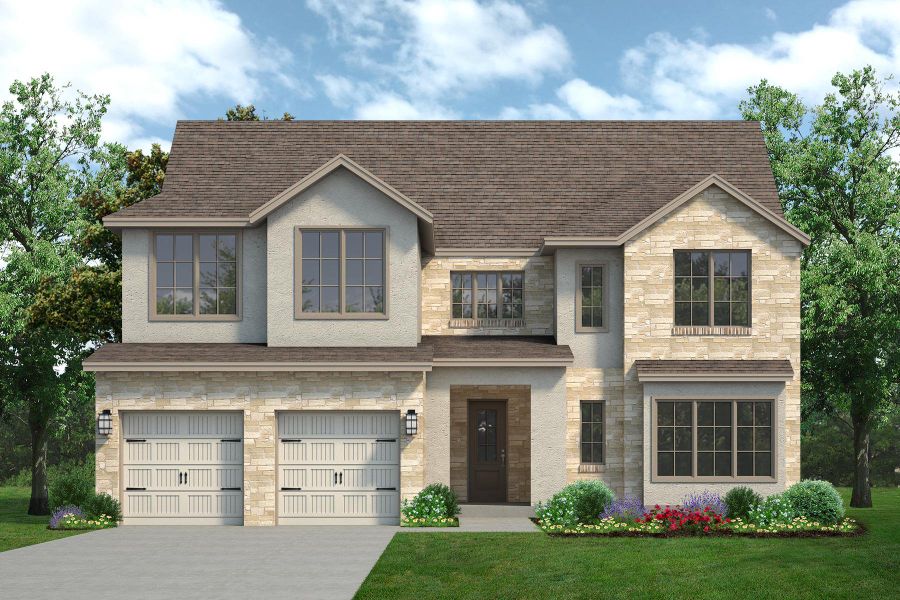 Representative exterior photo of a completed home built from the Llano by Sandlin Homes in Settler's Glen, New Fairview, TX (Image 5). Representative exterior photo of a completed home built from the Llano by Sandlin Homes in Settler's Glen, New Fairview, TX (Image 5).