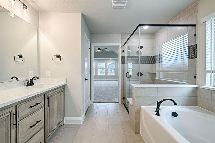 Furnished interior view inside a new home in Parks at Panchasarp Farms, Burleson (Image 12).