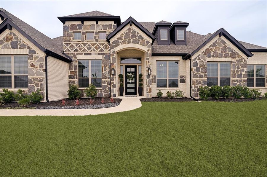 Front exterior of a new home in , McLendon-Chisholm, TX, highlighting curb appeal (Image 1). Front exterior of a new home in , McLendon-Chisholm, TX, highlighting curb appeal (Image 1).
