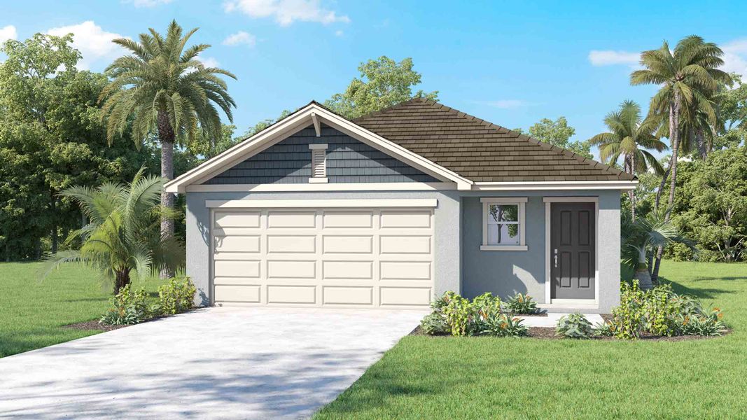 Representative exterior photo of a completed home built from the Allex II by D.R. Horton in Brighton Park, Hudson, FL (Image 24).