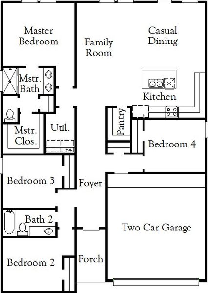 2D floor plan layout of this home in Windcress, Old River-Winfree, TX (Image 3).
