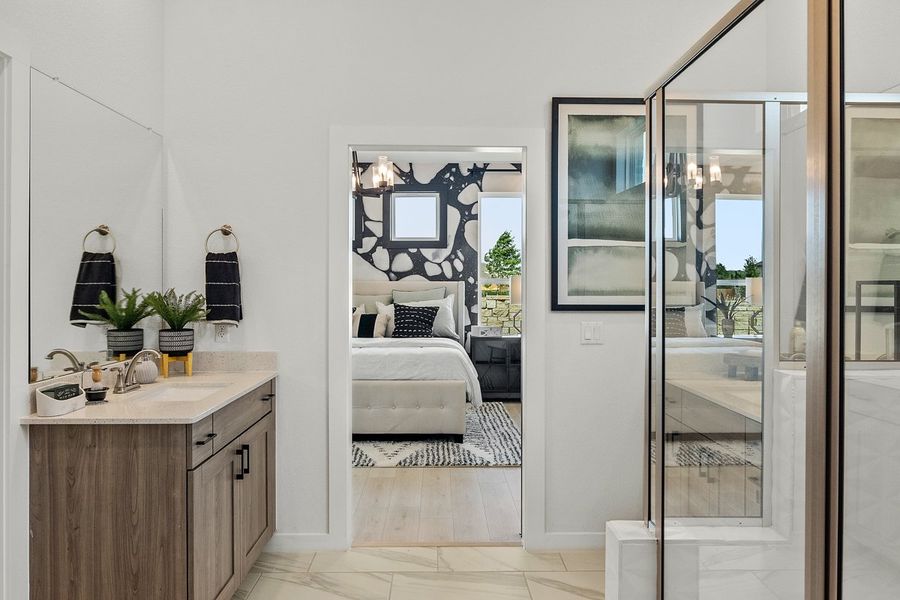 Furnished interior view inside a new home in The Grove at Blackhawk, Pflugerville (Image 38). Furnished interior view inside a new home in The Grove at Blackhawk, Pflugerville (Image 38).