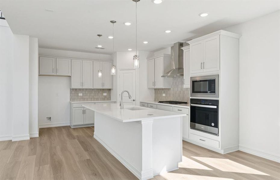 Recessed lighting in kitchen
