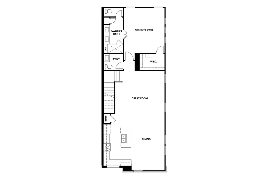 2D floor plan layout for the Reese by DRB Homes in Collin Creek, Plano, TX (Image 3).