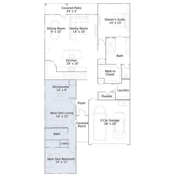2D floor plan layout of this home in Samara, League City, TX (Image 2). 2D floor plan layout of this home in Samara, League City, TX (Image 2).