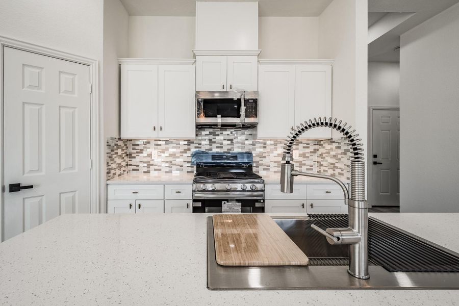 Kitchen view of contertops Kitchen view of contertops