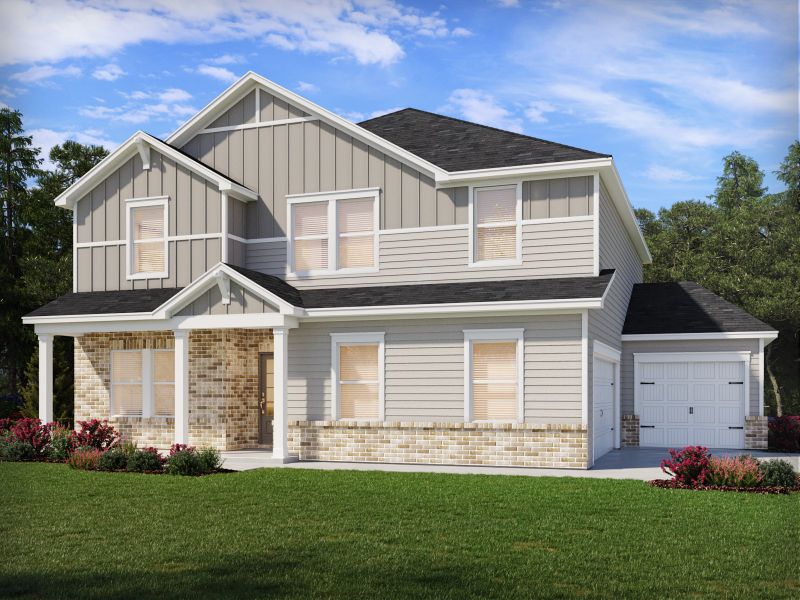 Representative exterior photo of a completed home built from the Chatham by Meritage Homes in River Pointe, Monroe, GA (Image 19).