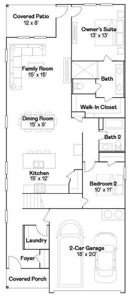 2D floor plan layout of this home in The Trails, New Caney, TX (Image 2). 2D floor plan layout of this home in The Trails, New Caney, TX (Image 2).