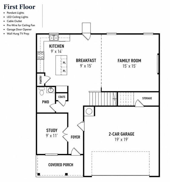 2D floor plan layout of this home in Morgan Landing, Carrollton, GA (Image 5). 2D floor plan layout of this home in Morgan Landing, Carrollton, GA (Image 5).