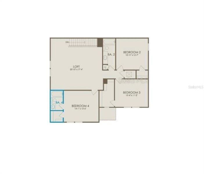 2D floor plan layout of this home in Willow Ridge, Montverde, FL (Image 5).