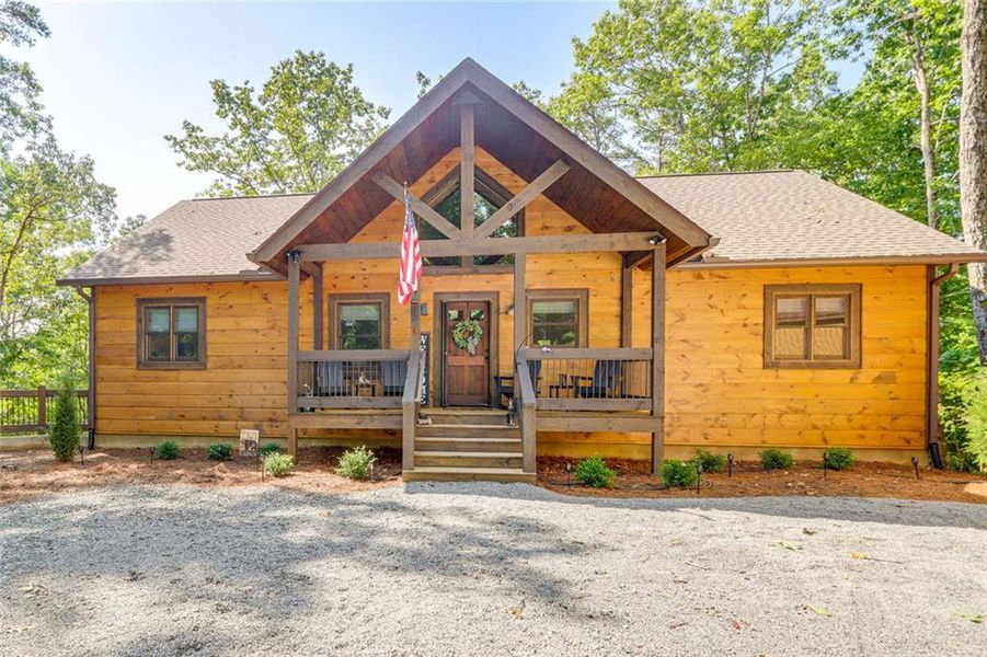 Front exterior of a new home in , Ellijay, GA, highlighting curb appeal (Image 1). Front exterior of a new home in , Ellijay, GA, highlighting curb appeal (Image 1).