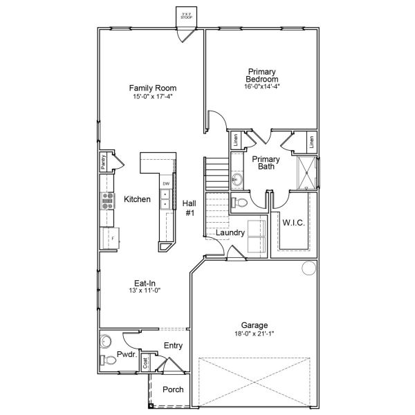 2D floor plan layout for the Rutherford - Genesis Value Collection by Mungo Homes in Killians Crossing, Blythewood, SC (Image 4).