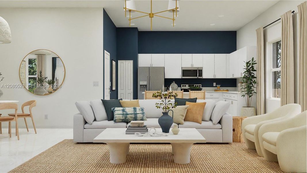 Furnished interior view inside a new home in Coral Landings, Miami (Image 3).