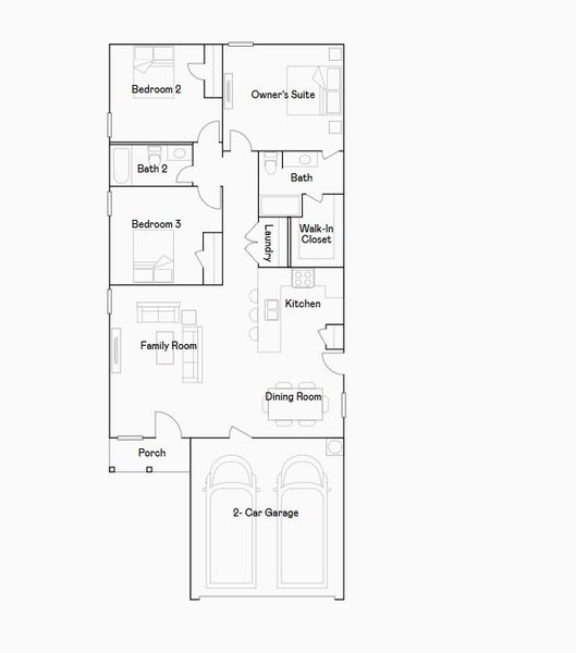 2D floor plan layout for the Red Oak II by Lennar in Rancho Canyon: Cottage Collection, Fort Worth, TX (Image 4). 2D floor plan layout for the Red Oak II by Lennar in Rancho Canyon: Cottage Collection, Fort Worth, TX (Image 4).