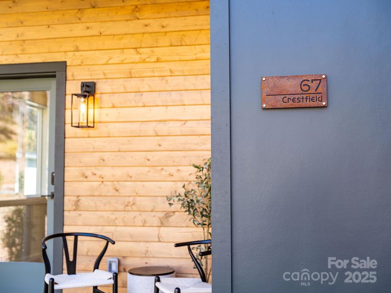 Exterior details and patio area of a home in , Asheville (Image 31).