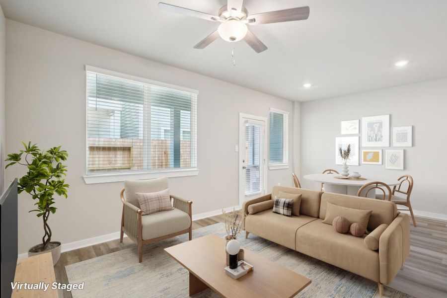 Furnished interior view inside a new home in Kemah Crossing - City Series, Kemah (Image 12). Furnished interior view inside a new home in Kemah Crossing - City Series, Kemah (Image 12).