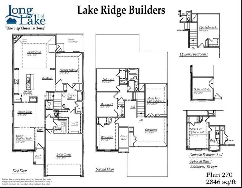 2D floor plan layout for the 270 by Long Lake Ltd. in Sunterra Lakes, Brookshire, TX (Image 3). 2D floor plan layout for the 270 by Long Lake Ltd. in Sunterra Lakes, Brookshire, TX (Image 3).