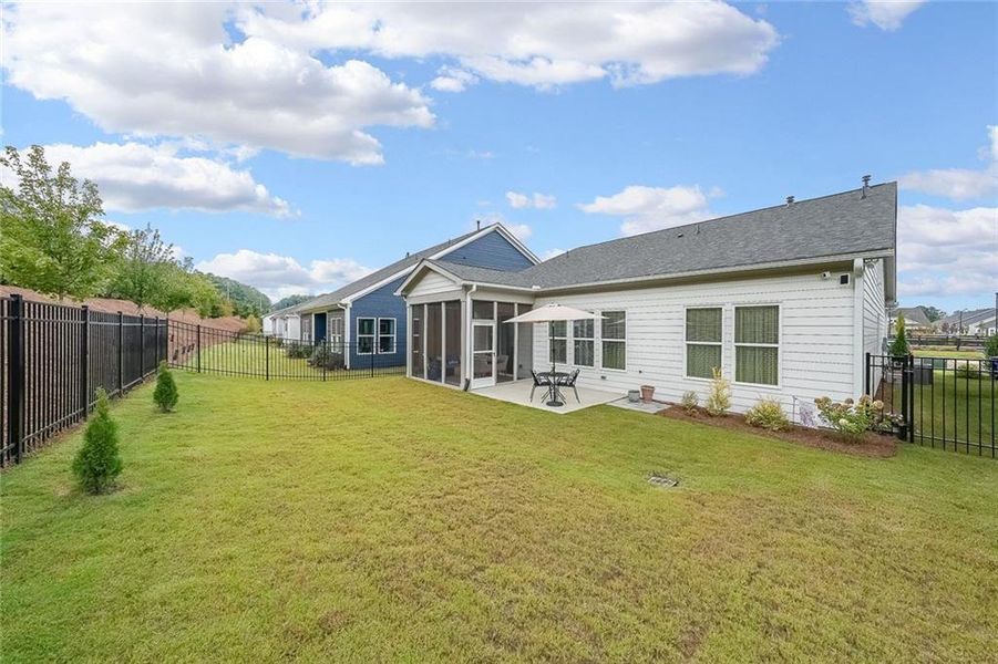 Exterior details and patio area of a home in The Reserve at Bells Ferry, Kennesaw (Image 25).