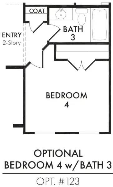 Bedroom 4/Bath 3 (eliminates Flex and Powder Bath)