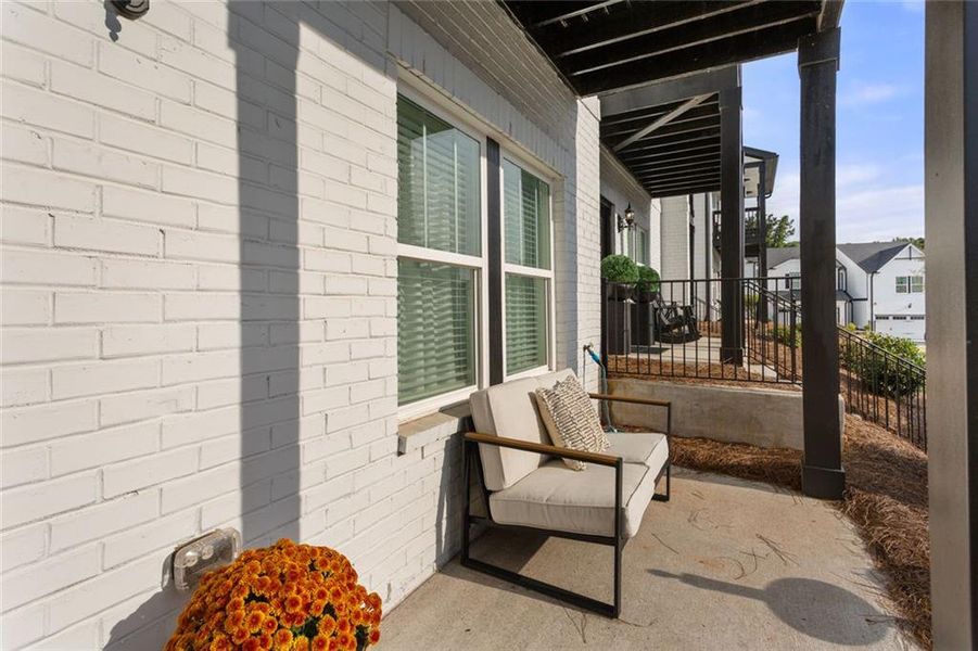 Exterior details and patio area of a home in Terrace at Riverview Landing, Smyrna (Image 2).