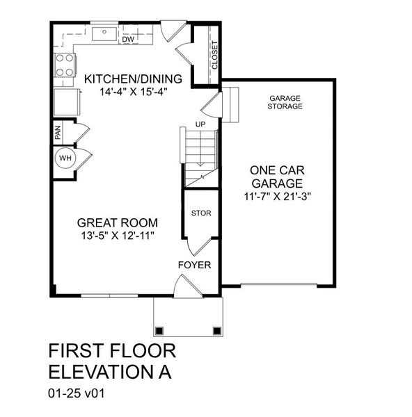 2D floor plan layout for the Dogwood by Ryan Homes in Overture Pointe Single Family, Hickory, NC (Image 1).