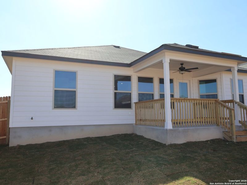 Exterior details and patio area of a home in Winding Brook, San Antonio (Image 22).