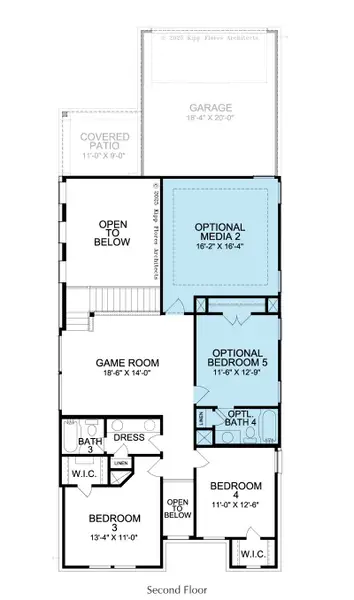 2D floor plan layout for the Daphne by Landon Homes in Fields - Brookside, Frisco, TX (Image 5). 2D floor plan layout for the Daphne by Landon Homes in Fields - Brookside, Frisco, TX (Image 5).