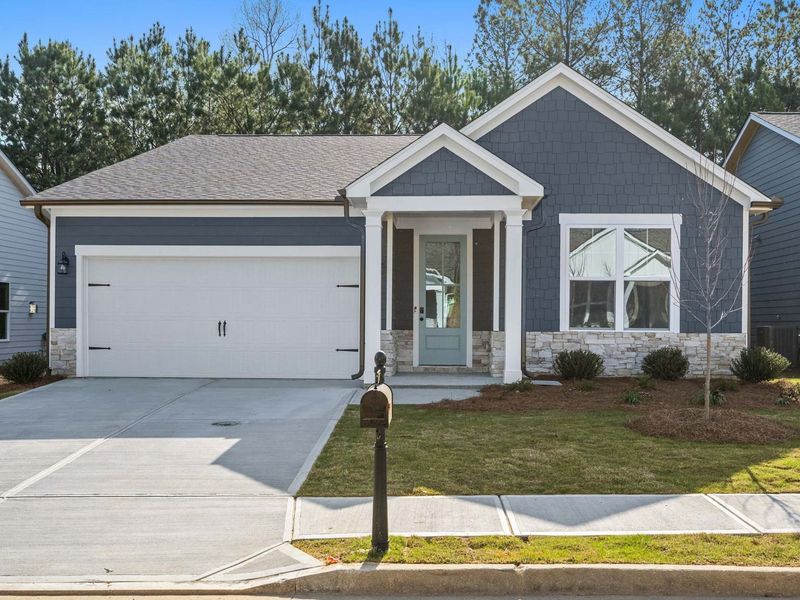 Representative exterior photo of a completed home built from the The Daphne A by Davidson Homes LLC in Kelly Preserve, Loganville, GA (Image 11).