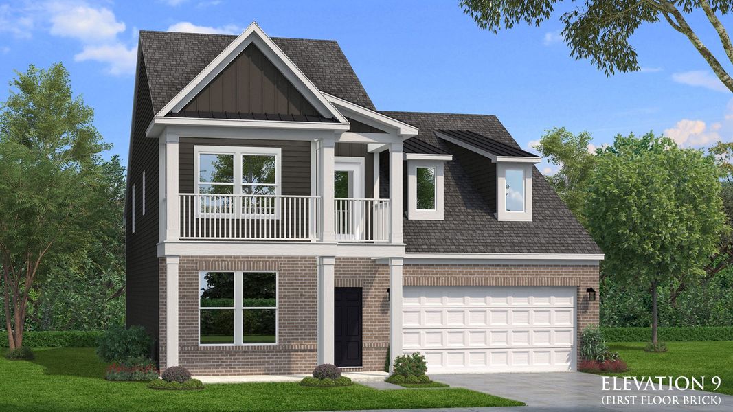 Representative exterior photo of a completed home built from the Lassiter by DRB Homes in Hamilton Lakes, Loganville, GA (Image 7).