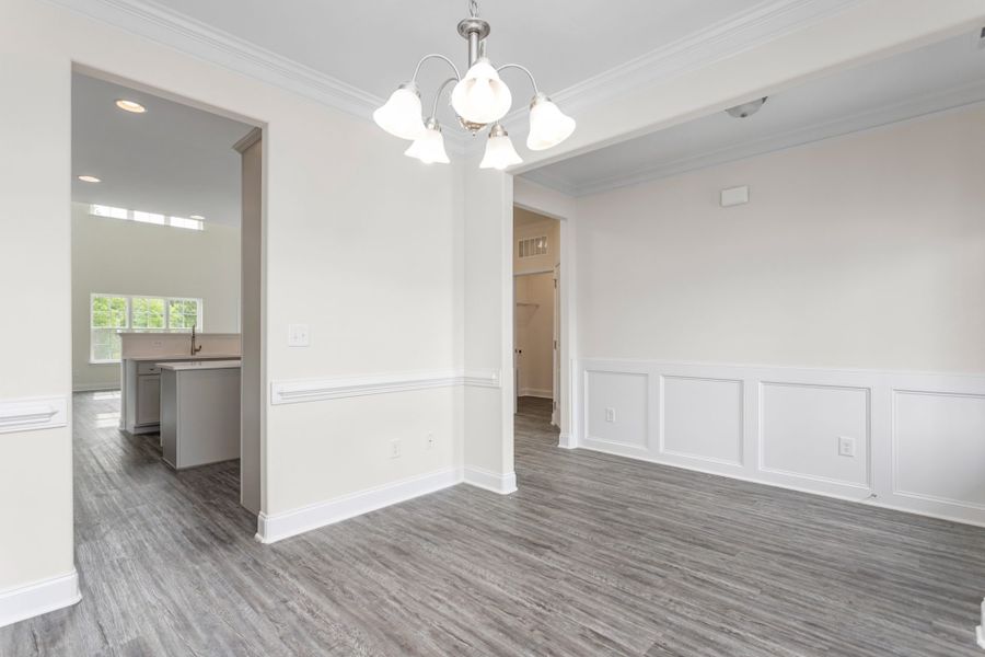 Representative unfurnished interior of a home built from the Jamestown by Keystone Homes NC in Sullivans Reserve, Walkertown (Image 16).