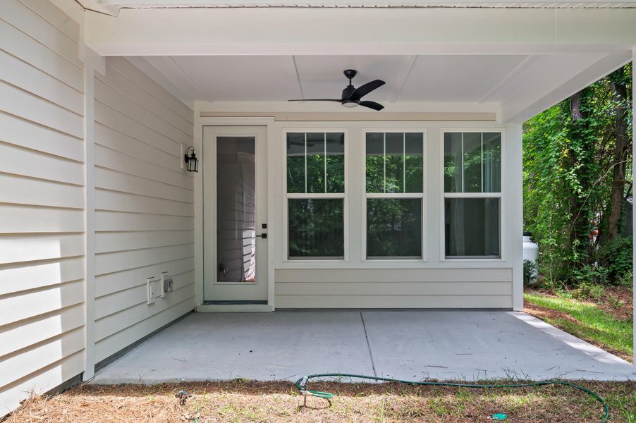 Exterior details and patio area of a home in Charleston County Homes, Hollywood (Image 3).