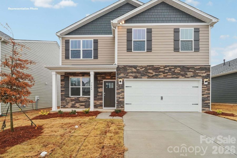 Front exterior of a new home in Silverstein, Salisbury, NC, highlighting curb appeal (Image 1). Front exterior of a new home in Silverstein, Salisbury, NC, highlighting curb appeal (Image 1).