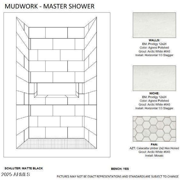 Master Shower Tile and Niche