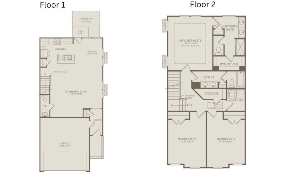 Floor Plan Level 1 and Floor Plan Level 2