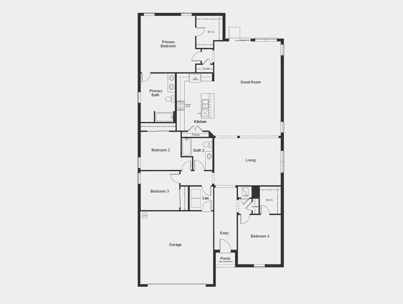 2D floor plan layout for the Plan 2333 by KB Home in Oasis Reserve, Orlando, FL (Image 3).