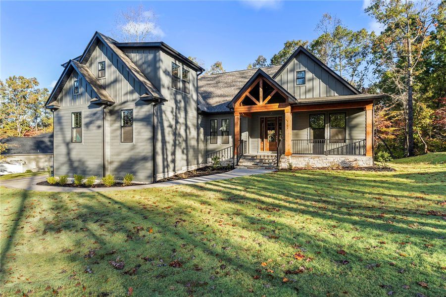 Front exterior of a new home in Cross Creek Plantation, Seneca, SC, highlighting curb appeal (Image 1).