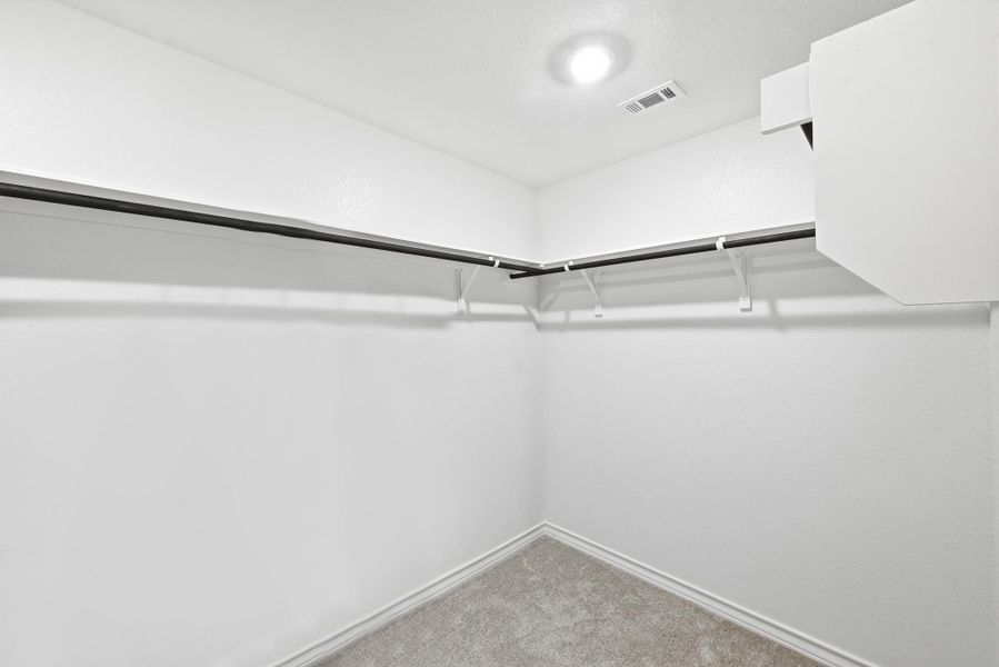 Walk in closet with carpet