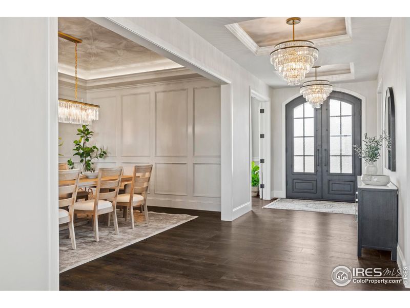 Beautiful first impression with this steel front door and luxurious lighting