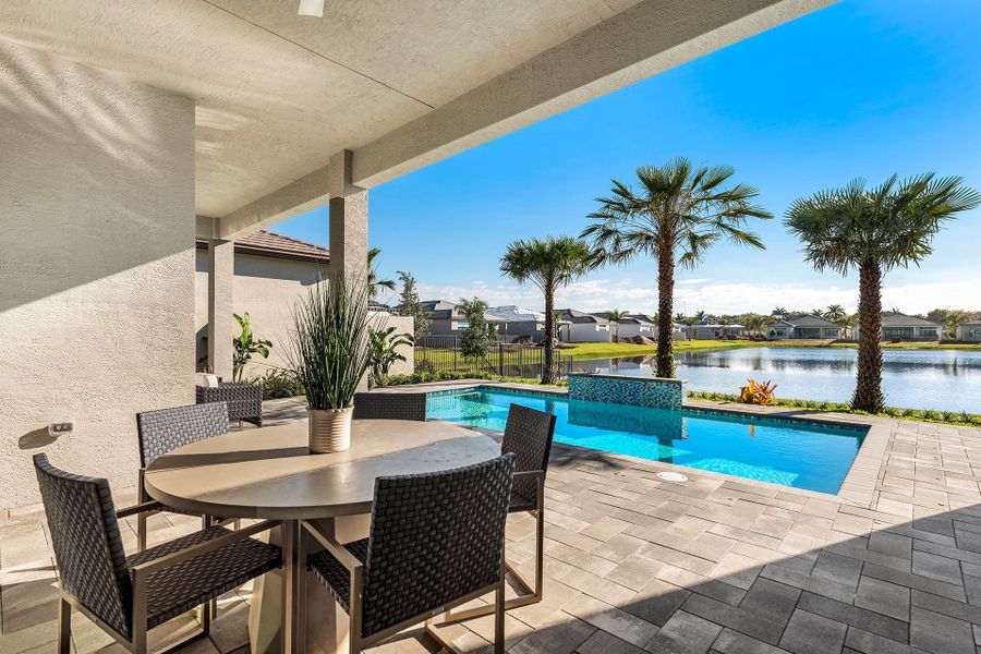 Representative exterior details of a home built from the Caroline Grande by GL Homes in Valencia Grand (55+), Boynton Beach (Image 4).