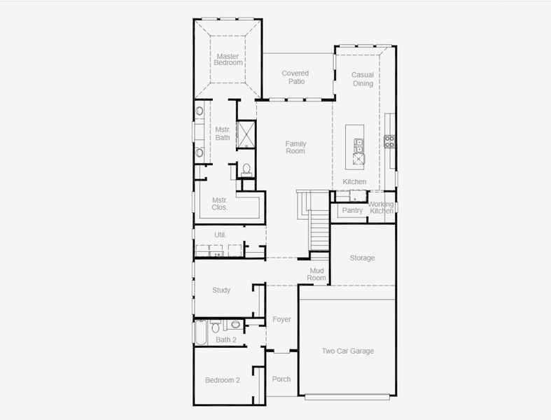 2D floor plan layout of this home in Parmer Ranch, Georgetown, TX (Image 21).
