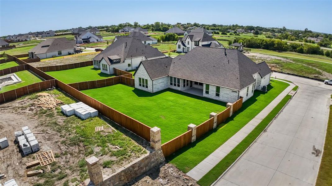 Aerial view of residential area