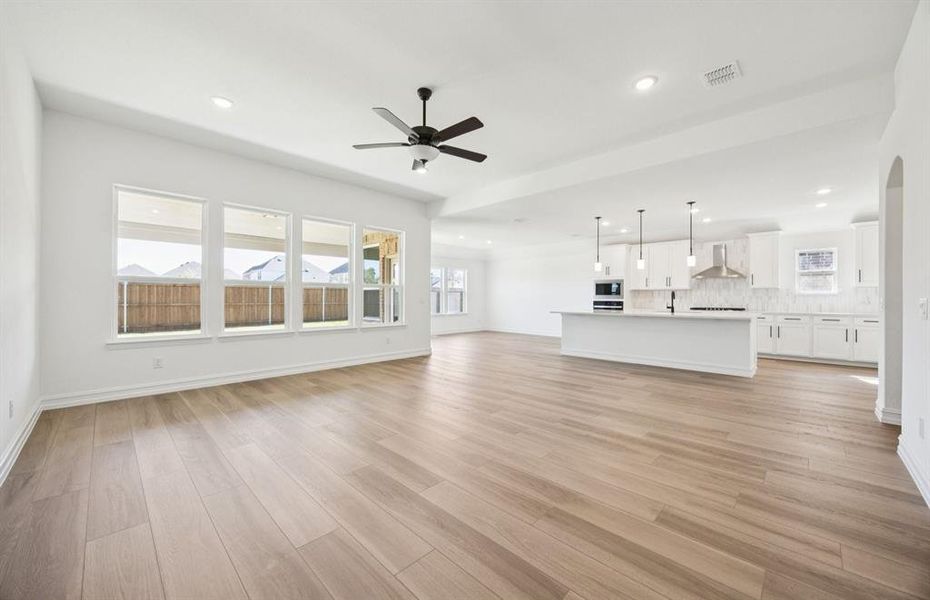 Spacious gathering room with large windows Spacious gathering room with large windows