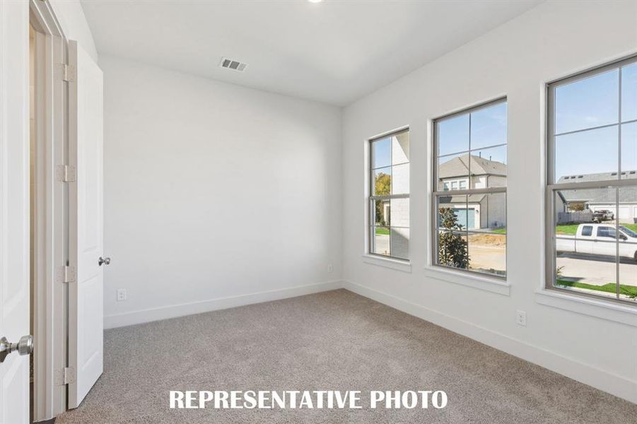 One of several nicely sized secondary bedrooms in our Geneva IV plan.  REPRESENTATIVE PHOTO