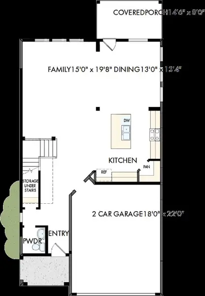 2D floor plan layout of this home in Mayfair - Select Garden Series, New Braunfels, TX (Image 2).
