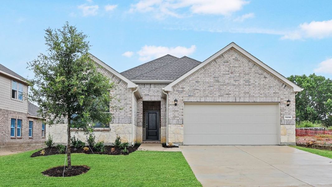 Representative exterior photo of a completed home built from the Durango by D.R. Horton in The Landing at Hidden Lakes, McKinney, TX (Image 1). Representative exterior photo of a completed home built from the Durango by D.R. Horton in The Landing at Hidden Lakes, McKinney, TX (Image 1).