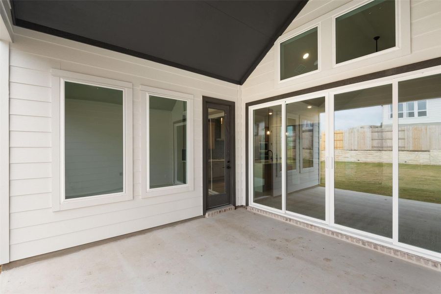 Exterior details and patio area of a home in Lariat, Liberty Hill (Image 25). Exterior details and patio area of a home in Lariat, Liberty Hill (Image 25).
