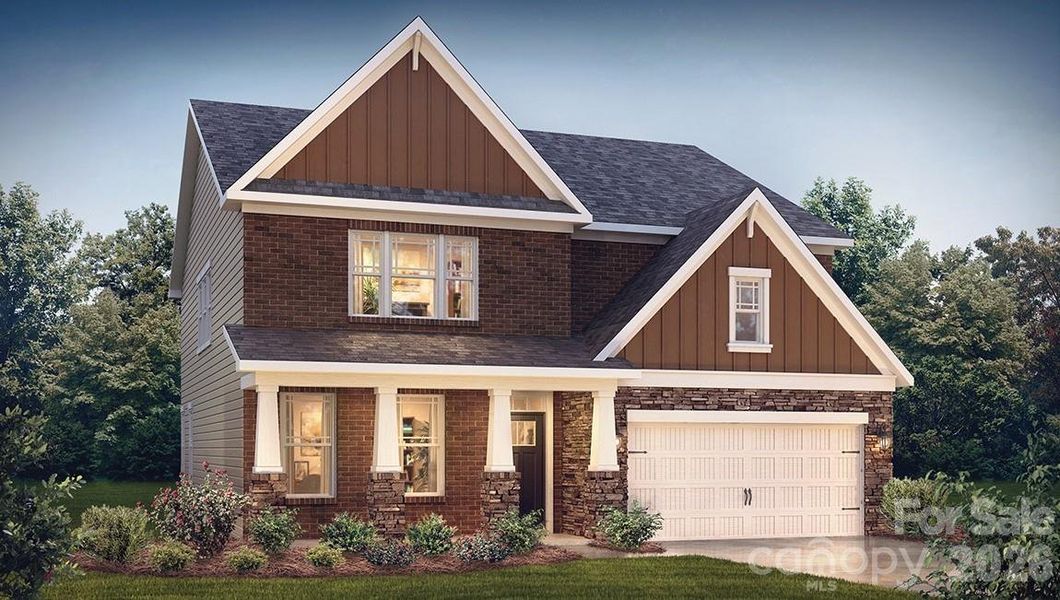 Front exterior of a new home in Sanctuary at Southgate, Indian Trail, NC, highlighting curb appeal (Image 1). Front exterior of a new home in Sanctuary at Southgate, Indian Trail, NC, highlighting curb appeal (Image 1).