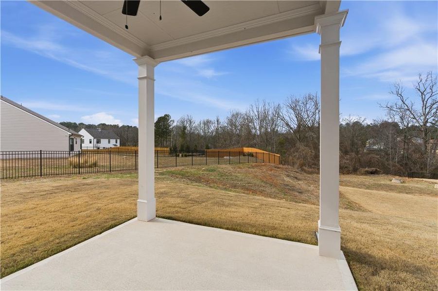 Exterior details and patio area of a home in The Reserve at Chapel Hill Phase II, Douglasville (Image 4).