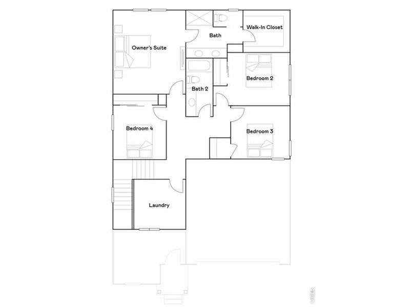 2D floor plan layout of this home in Prairie Song, Windsor, CO (Image 3).