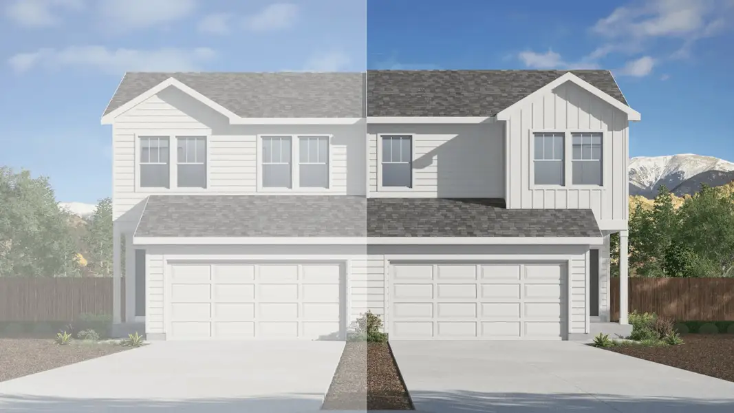 Representative exterior photo of a completed home built from the JUNIPER by D.R. Horton in Ellston Park, Colorado Springs, CO (Image 2).